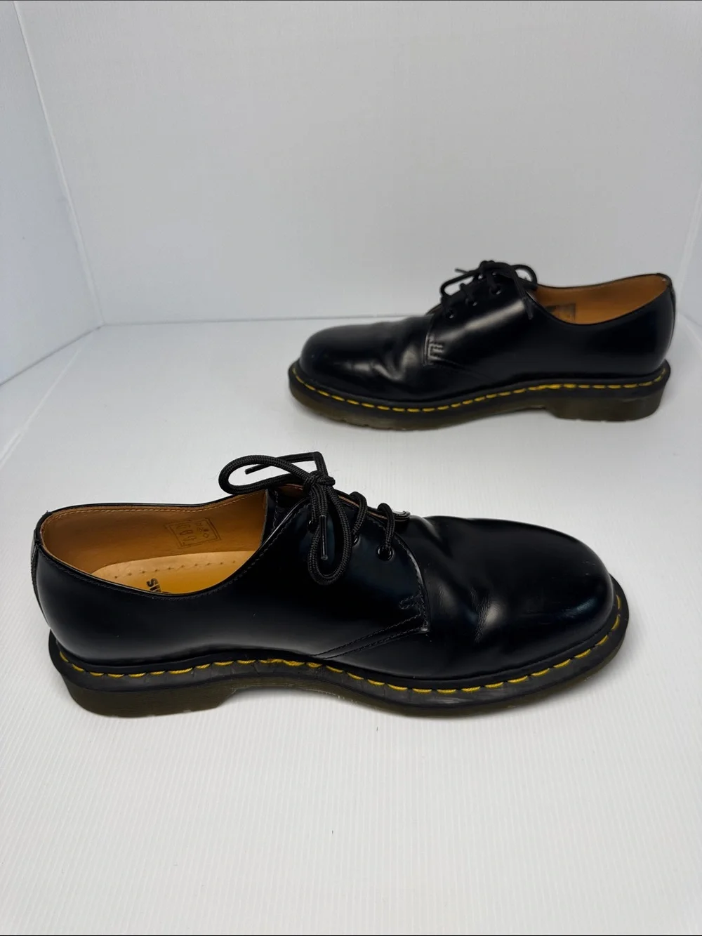 DR. MARTENS Men's Black Smooth Leather 3 Hole Lace-Up Oxford Shoes US 11 EU 45